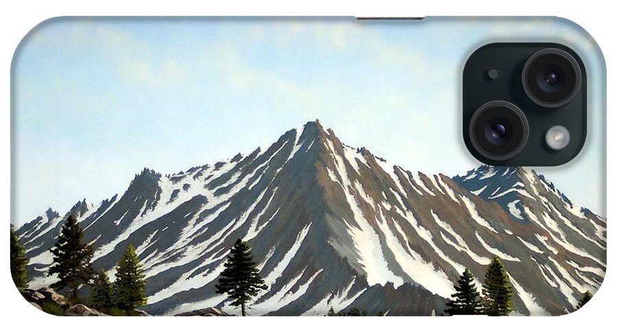 Mountians iPhone Case featuring the painting Rugged Peaks by Frank Wilson