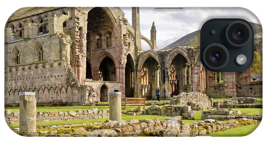 Melrose Abbey iPhone Case featuring the photograph Ruins. Melrose Abbey. by Elena Perelman