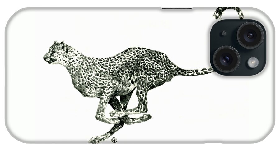 Nature iPhone Case featuring the drawing Running Cheetah by Shirley Heyn