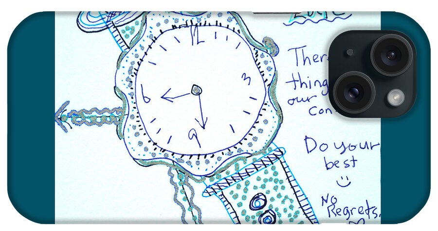 Zentangle iPhone Case featuring the drawing On Time by Carole Brecht