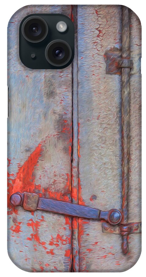 David Letts iPhone Case featuring the painting Rusted Iron Door Handle by David Letts