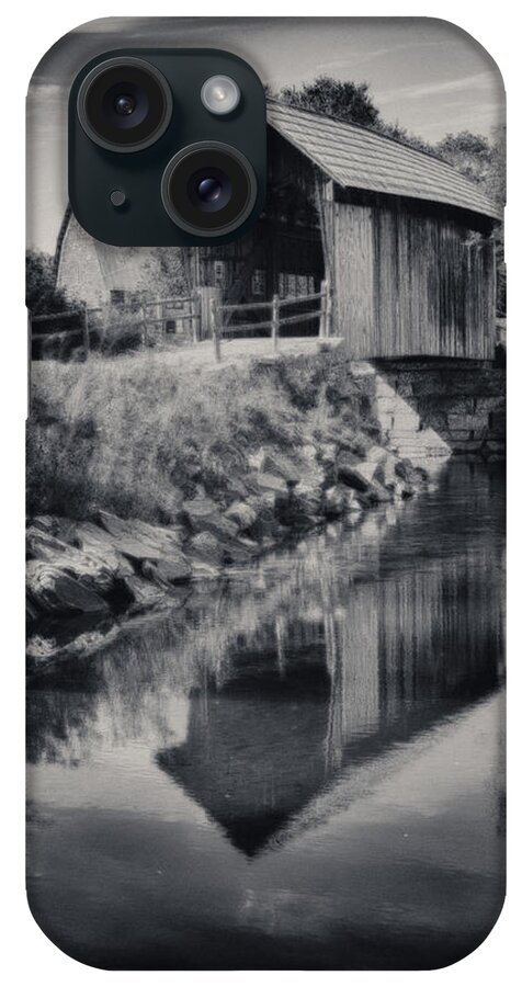 #jefffolger iPhone Case featuring the photograph Rustic Vermont covered bridge by Jeff Folger