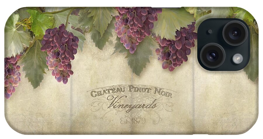Pinot Noir Grapes iPhone Case featuring the painting Rustic Vineyard - Pinot Noir Grapes by Audrey Jeanne Roberts