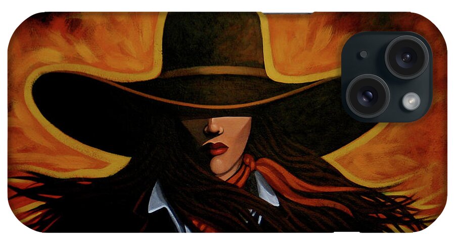 Cowgirl iPhone Case featuring the painting Rusty by Lance Headlee