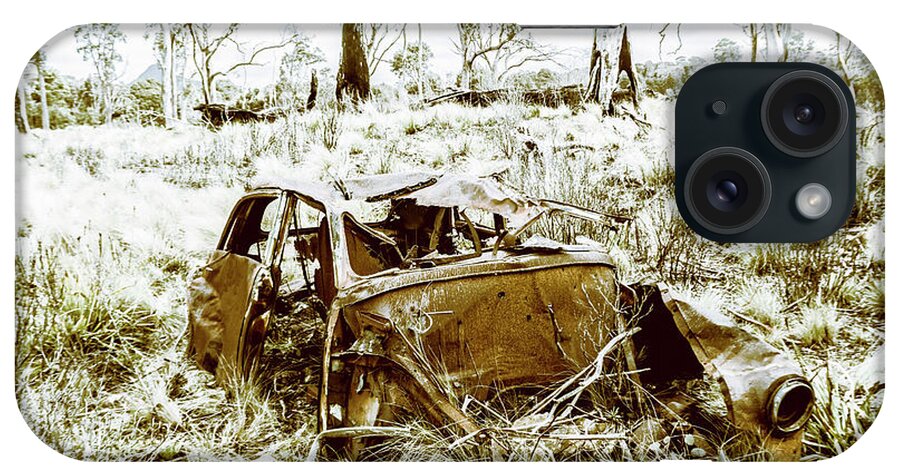 Holden iPhone Case featuring the photograph Rusty old Holden car wreck by Jorgo Photography
