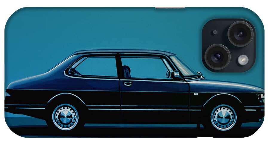Saab iPhone Case featuring the painting Saab 90 1985 Painting by Paul Meijering