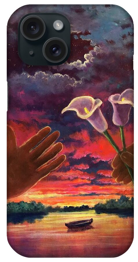 Sacred iPhone Case featuring the painting Sacred Love by Rand Burns