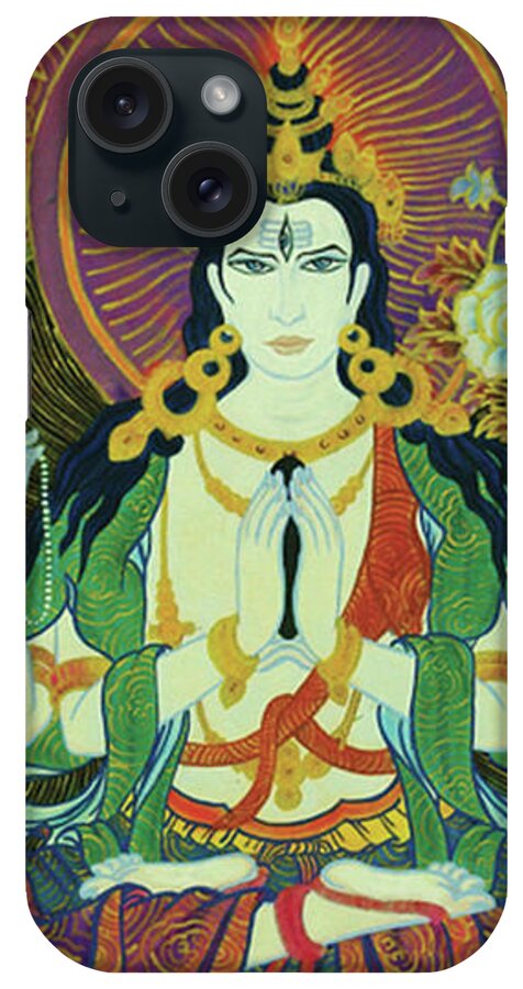 Shiva iPhone Case featuring the painting Sada Shiva by Guruji Aruneshvar Paris Art Curator Katrin Suter