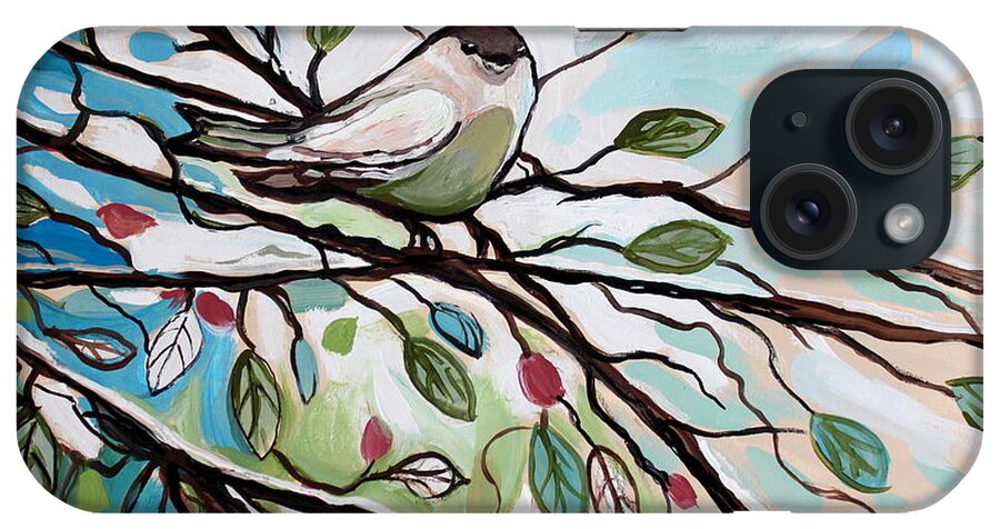 Birds iPhone Case featuring the painting Sage Glimmering Songbird by Elizabeth Robinette Tyndall