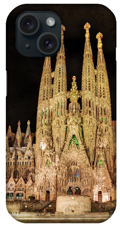 Sagrada Familia iPhone Case featuring the photograph Sagrada Familia at night - Gaudi by Weston Westmoreland