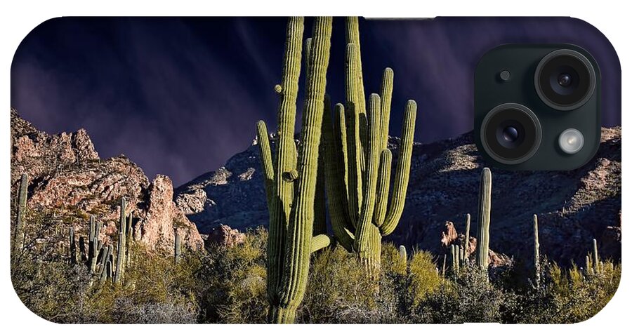 Saguaro iPhone Case featuring the photograph Saguaro Dawn by Henry Kowalski
