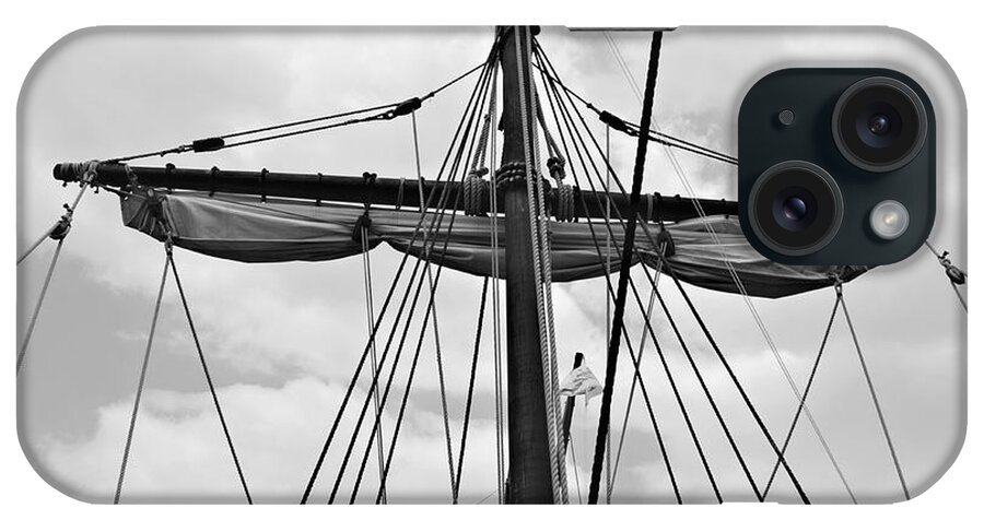 Ships iPhone Case featuring the photograph Sail Away BW by Charles HALL