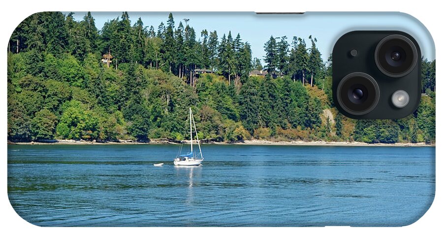 Sailboat iPhone Case featuring the photograph Sailboat near San Juan Islands by Peter Ponzio