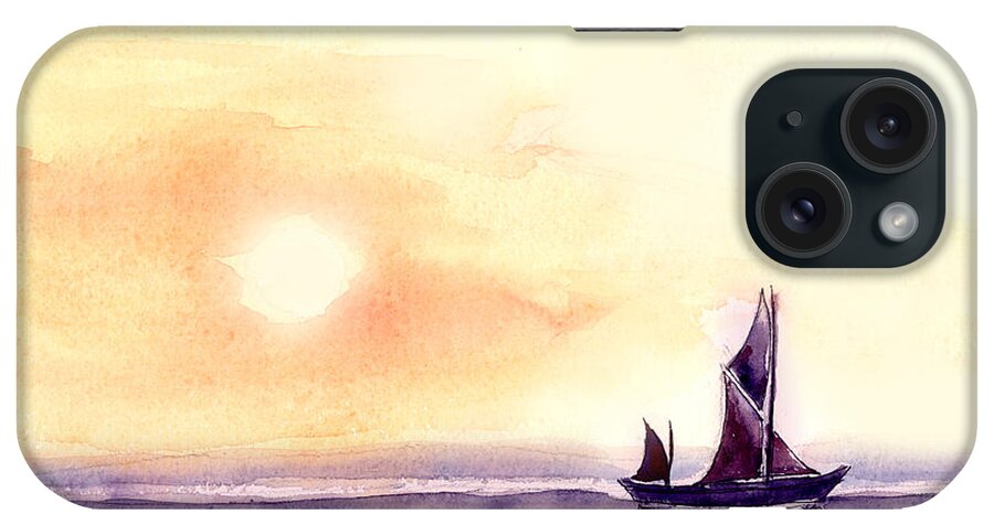 Nature iPhone Case featuring the painting Sailing by Anil Nene