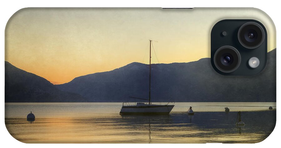 Boat iPhone Case featuring the photograph Sailing Boat In The Sunset by Joana Kruse