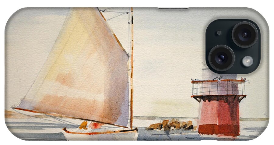 Lighthouse iPhone Case featuring the painting Sailing by Buglight by P Anthony Visco