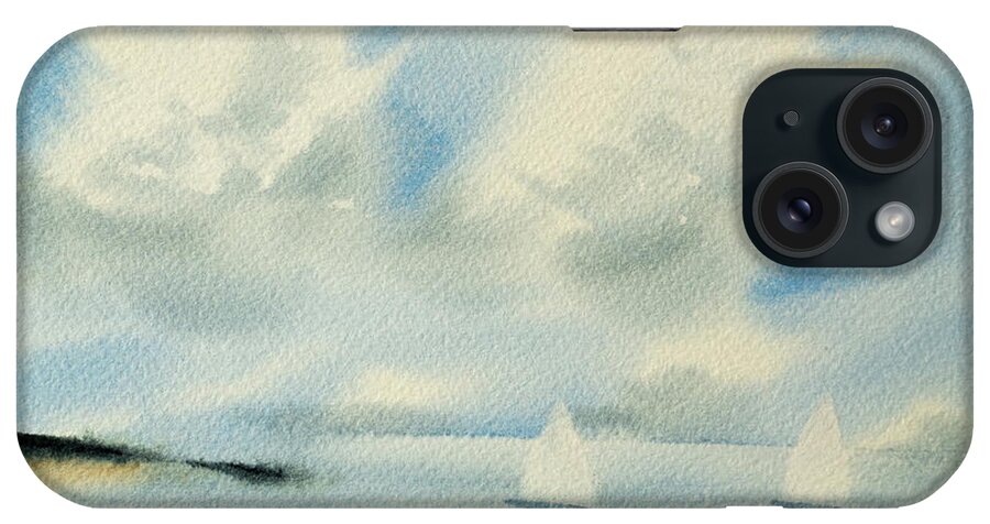 Bay iPhone Case featuring the painting Sailing into A Calm Anchorage by Dorothy Darden