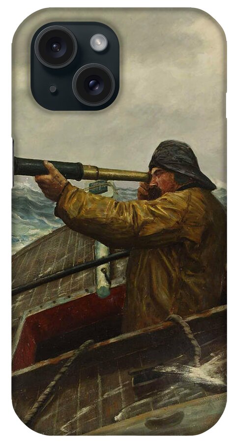 Painting iPhone Case featuring the painting Sailor With Binoculars by Mountain Dreams