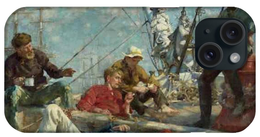 Henry iPhone Case featuring the painting Sailors Yarning by Henry Scott Tuke