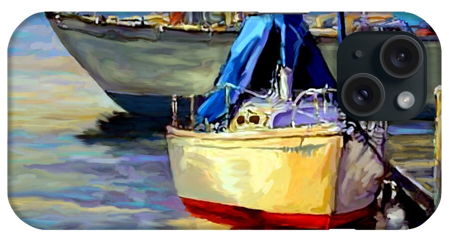 Sailboats iPhone Case featuring the painting Sails at Rest by David Van Hulst