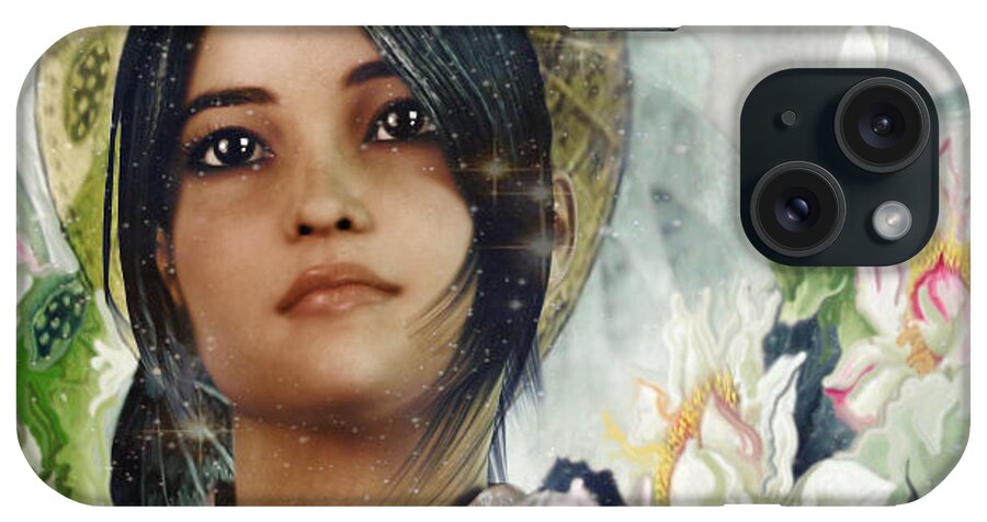 Saint Anna Wang iPhone Case featuring the painting Saint Anna Wang Light of China by Suzanne Silvir