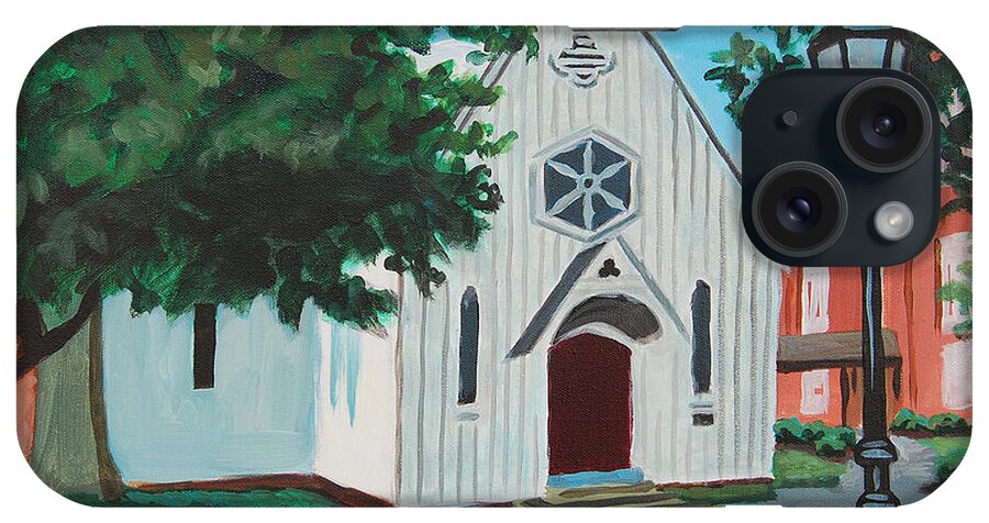 Building iPhone Case featuring the painting Saint Mary's Chapel by Tommy Midyette