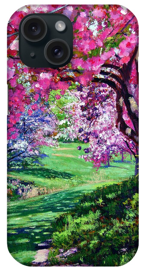 Cherry Blossoms iPhone Case featuring the painting Sakura Romance by David Lloyd Glover