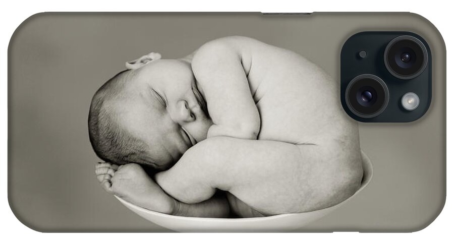 Black And White iPhone Case featuring the photograph Sally Pearl by Anne Geddes