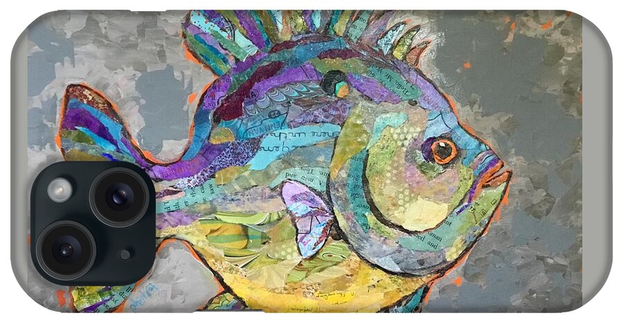 Fish iPhone Case featuring the painting Sally Sunfish by Phiddy Webb