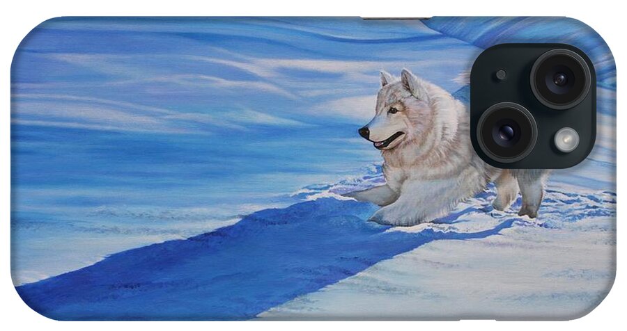 Samoyed iPhone Case featuring the painting Samoyed by Michelle Miron-Rebbe