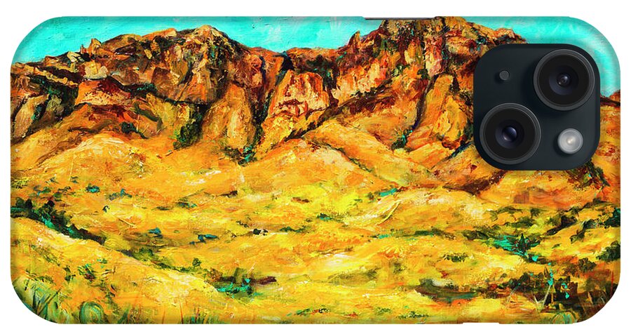 Sancristos iPhone Case featuring the painting San Cristo Mountains by Sally Quillin