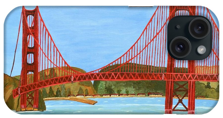 San Francisco iPhone Case featuring the painting San Francisco Bridge by Magdalena Frohnsdorff