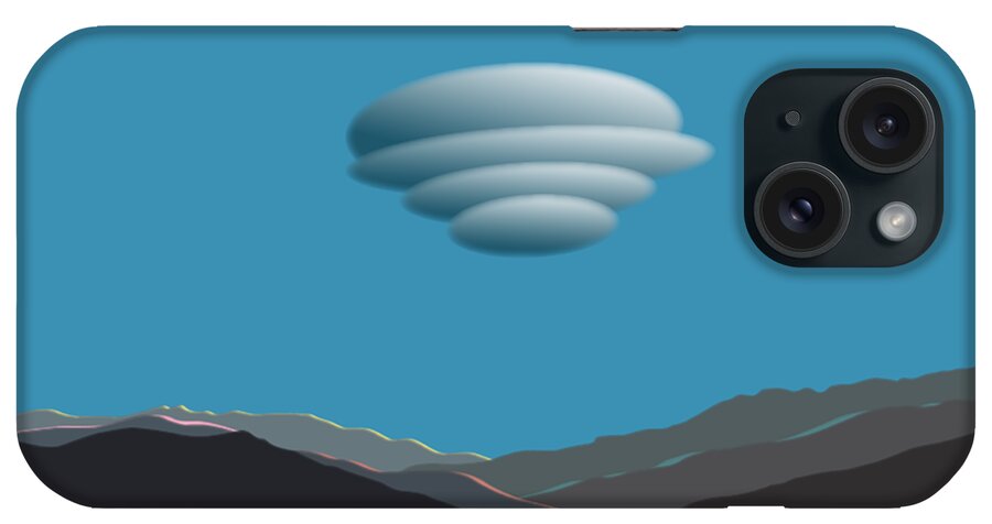 Lenticular iPhone Case featuring the digital art San Jacinto Mts with Lenticular Cloud by Stan Magnan
