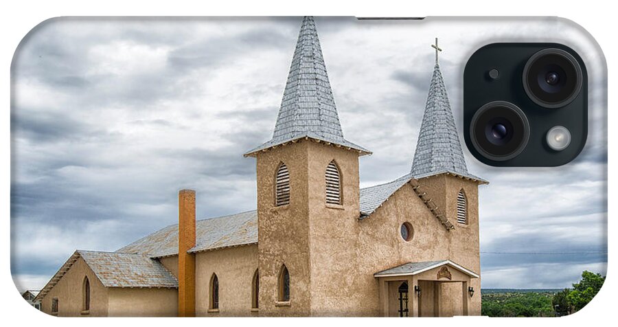 New Mexico iPhone Case featuring the photograph San Jose Church in Anton Chico NM by Alan Toepfer