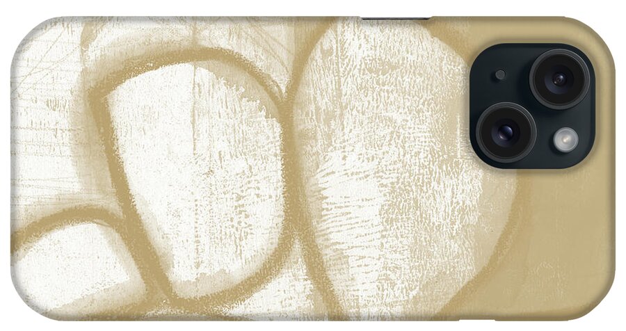 Abstract iPhone Case featuring the painting Sand and Stone 1- Contemporary Abstract Art by Linda Woods by Linda Woods
