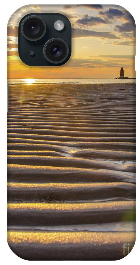 Beach iPhone Case featuring the photograph Sandbars and Sunset Coastal Landscape by PIPA Fine Art - Simply Solid