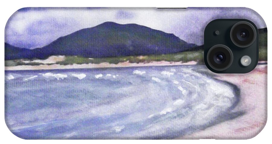 Beach iPhone Case featuring the painting Sands, Harris by Richard James Digance