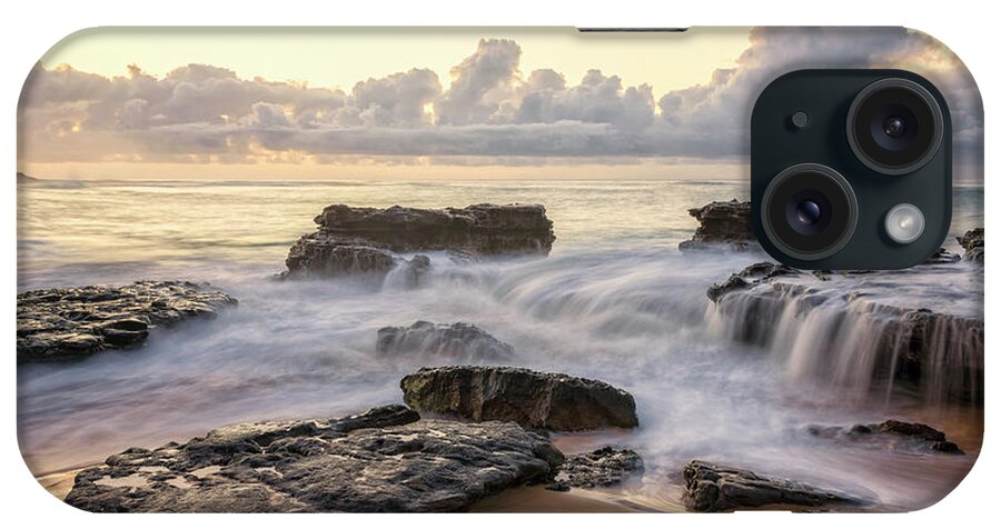 Sandy Beach Park Sunrise Lava Rock Seascape iPhone Case featuring the photograph Sandy Beach Sunrise 3 - Oahu Hawaii by Brian Harig