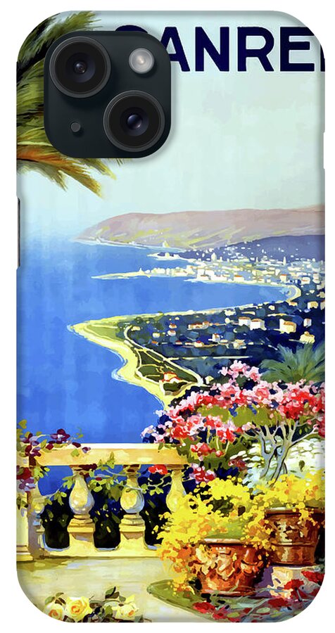 Sanremo iPhone Case featuring the painting Sanremo, Italy, view from terrace by Long Shot