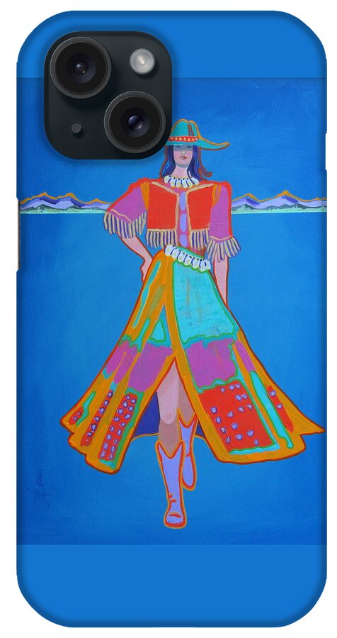 Woman iPhone Case featuring the painting Santa Fe Girl by Adele Bower
