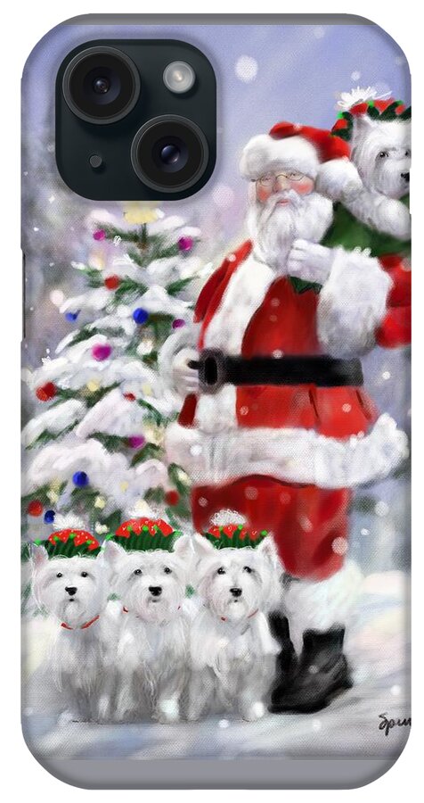 Santa iPhone Case featuring the digital art Santa's Helpers by Mary Sparrow