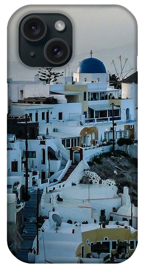 Greece iPhone Case featuring the photograph Santorini Misty Morn by Pamela Newcomb