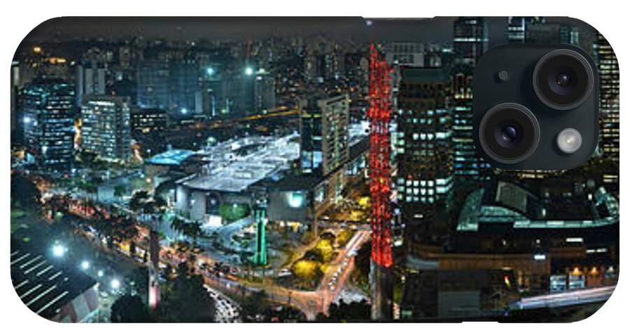Sao Paulo iPhone Case featuring the photograph Sao Paulo Skyline Modern Corporate Districts Brooklin Morumbi Chacara Santo Antonio by Carlos Alkmin