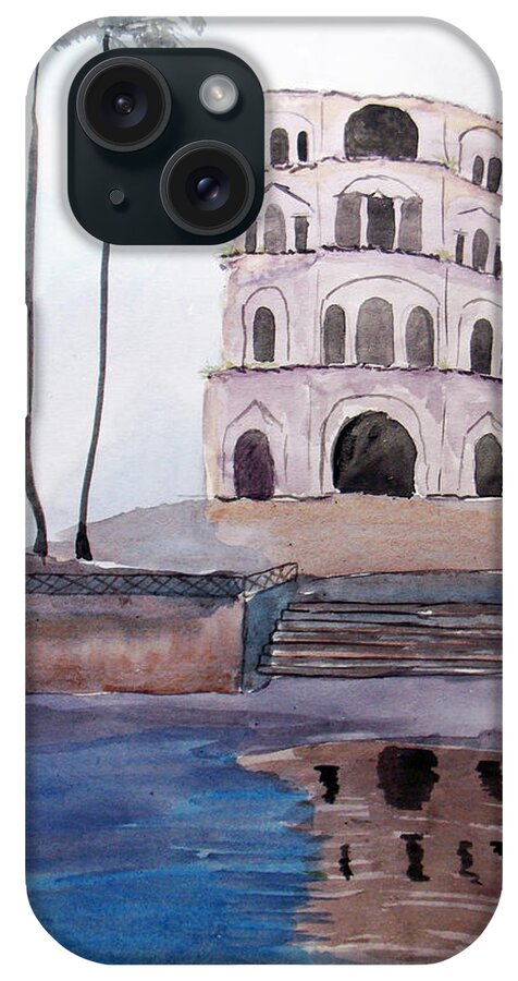 Satkhanda iPhone Case featuring the painting Satkhanda Lucknow by Keshava Shukla