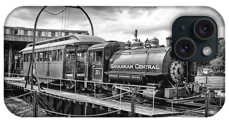 savanna Ga iPhone Case featuring the photograph Savannah Central Steam Engine on Turn Table by Scott Hansen