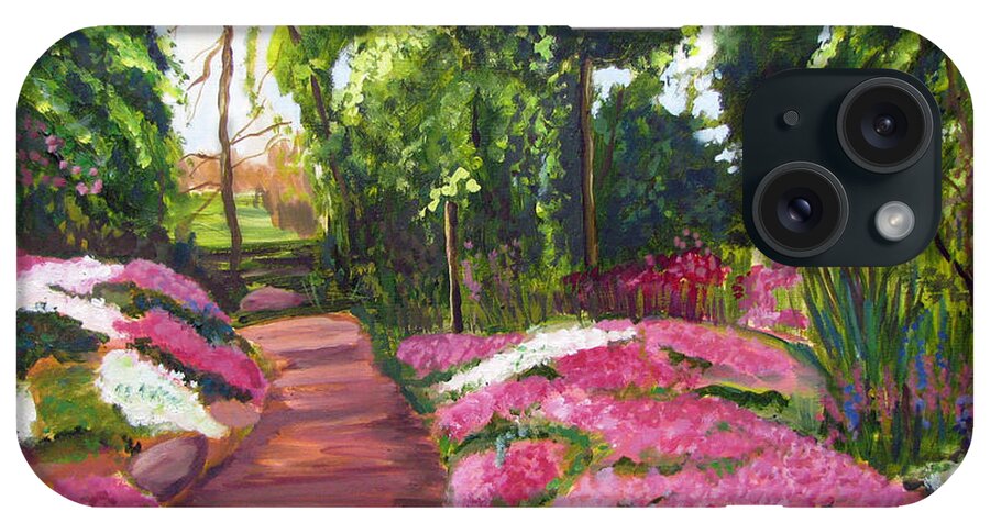 Garden iPhone Case featuring the painting Sayen Path by Clara Sue Beym