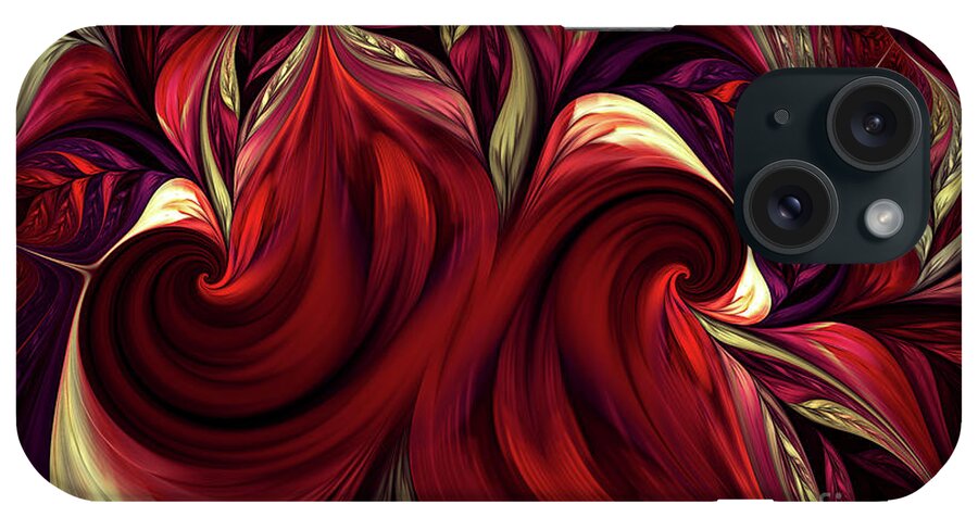 Swirl iPhone Case featuring the digital art Scarlet Red by Deborah Benoit