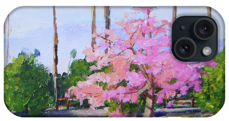 Floss Silk Tree iPhone Case featuring the painting Scene Stealer by Joan Coffey