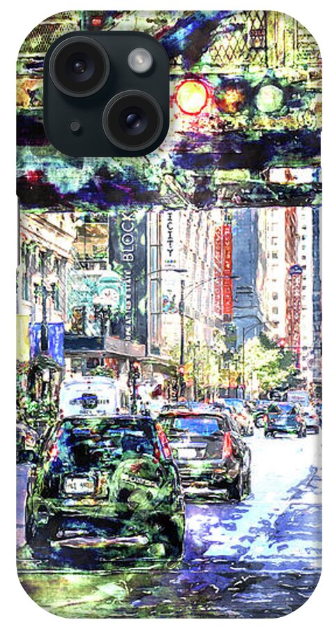 City iPhone Case featuring the digital art Scenes In The City by Phil Perkins