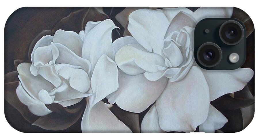 Scent Of Gardenias iPhone Case featuring the painting Scent of Gardenias by Daniela Easter